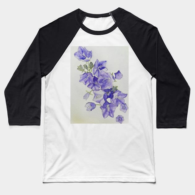 Harebells (campanula) watercolour painting Baseball T-Shirt by esvb